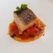 Morro de bacalao confitado,verduritas de temporada,tomate con case y lavanda