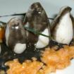 Chipiron pelayo,arroz meloso,aceite aromatizado con tinta de cefalopodo