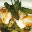 Calamar a la plancha,calabacin y aceite de trufa
