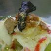 Bacalao rafol, trompetas de los muertos y mandarina