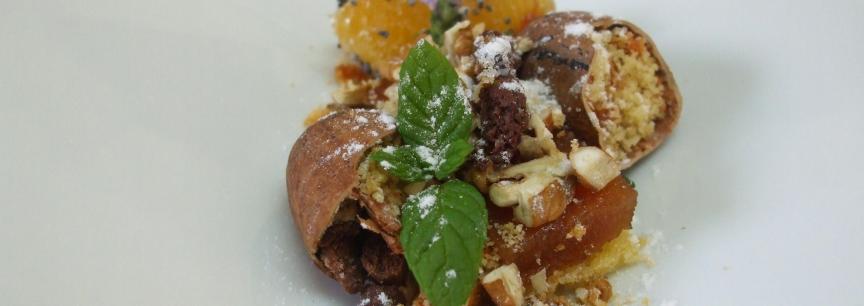 Cake de nueces, membrillo y mandarina