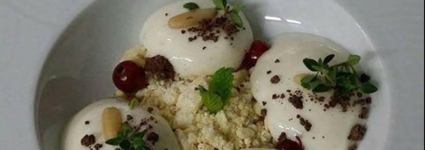 Espuma de arroz con vainilla y chocolate blanco