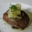 Solomillo de angus,traslucido de manzana verde y senderillas