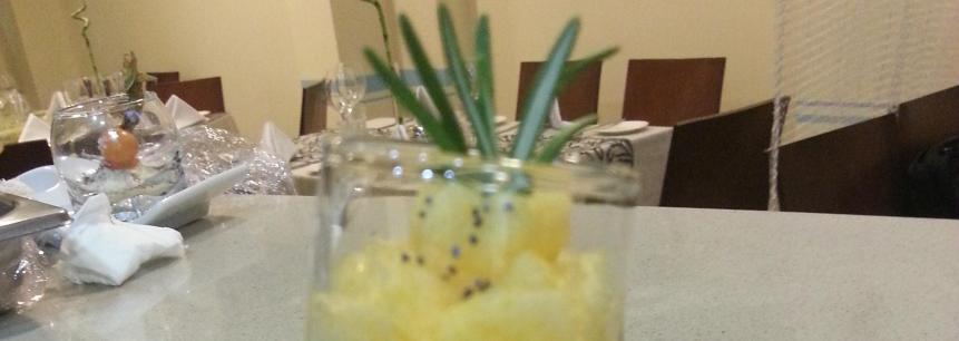Espuma de maracuyar infusionada con tomillo
