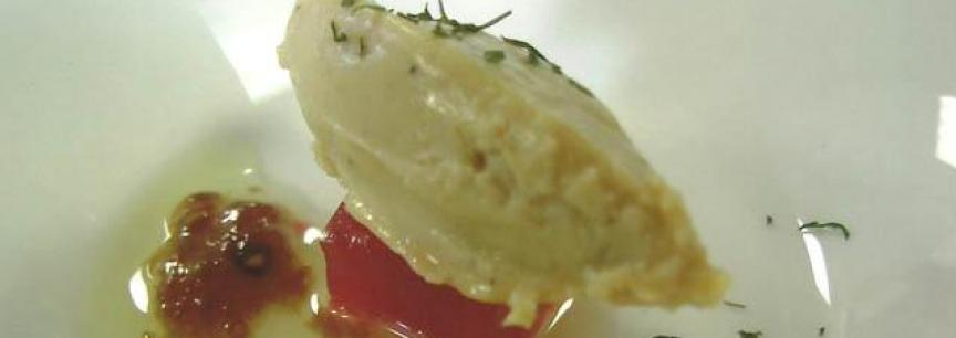 Foie,gel de cerezas,mermelada de tomate