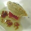 Foie,gel de cerezas,mermelada de tomate