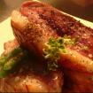 Pato,puntas de esparragos verdes,vinagreta perfumada con anchoas y tomillo limonero
