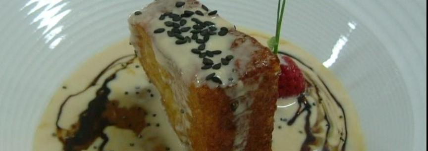 Torrija,mascarpone,chococolate blanco y frambuesas