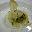 Foie,gel de citricos,galleta de amapola y coco