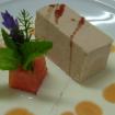 Foie de pato,praline de almendras marcona y soja