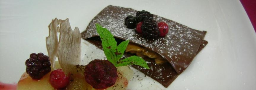 Laminas de chocolate picante,toffe y frutillas del bosque